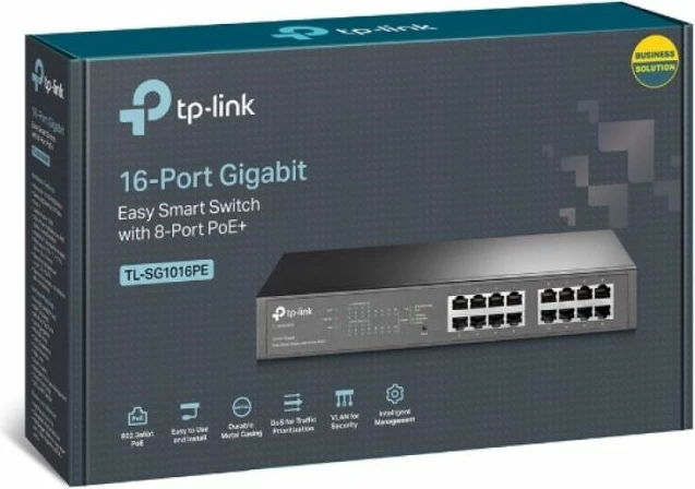 Switch TP-LINK TL-SG1016PE 16-port Gigabit me 8-port PoE+ 150W i zi