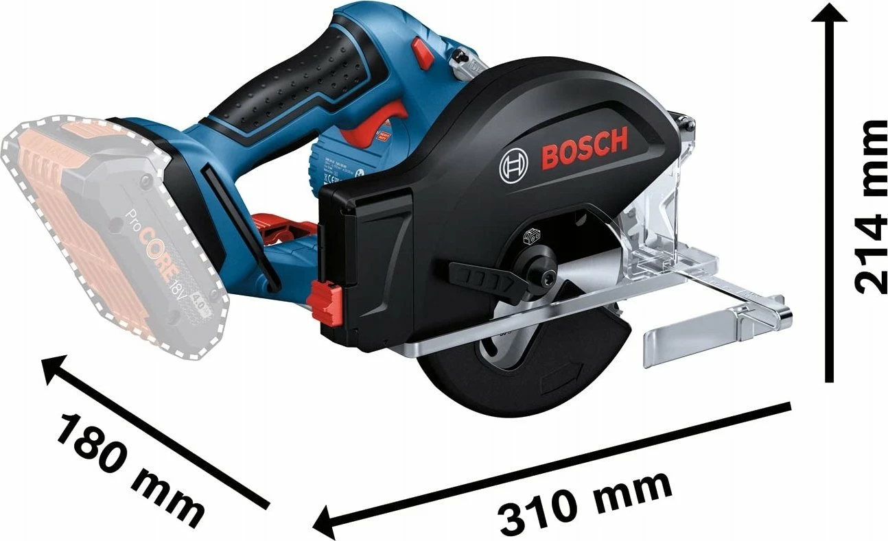 Sharrë rrethore pa kabllo Bosch GKM 18V-50 (06016B8001) 18V, L-BOXX, blu