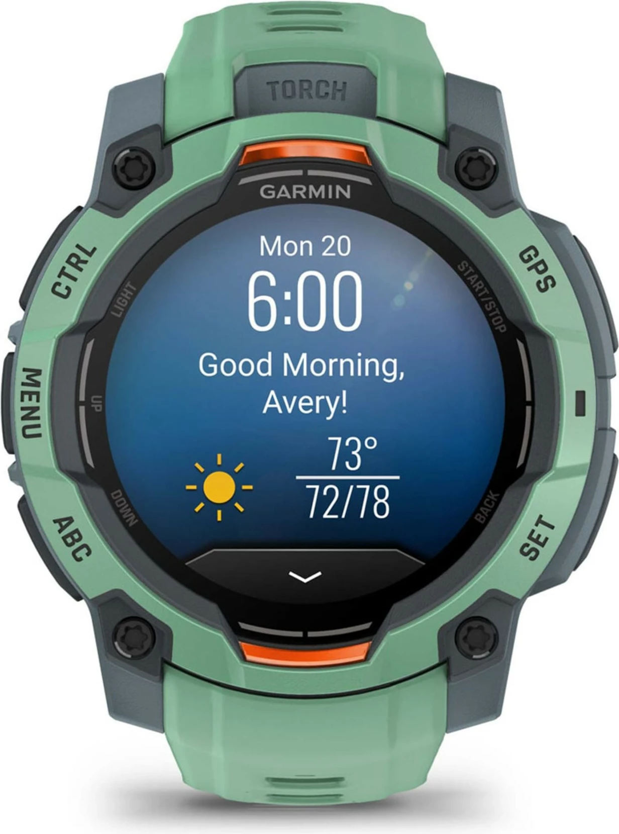 Smartwatch Garmin Instinct 3 AMOLED, 4GB, GPS, Ekran 1.2 inç, jeshile