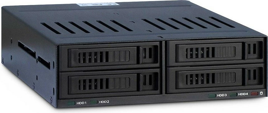 Kornizë ndërruese Inter-Tech X-3531, 4x 2.5" SSD/HDD, për bay 5.25", e zezë