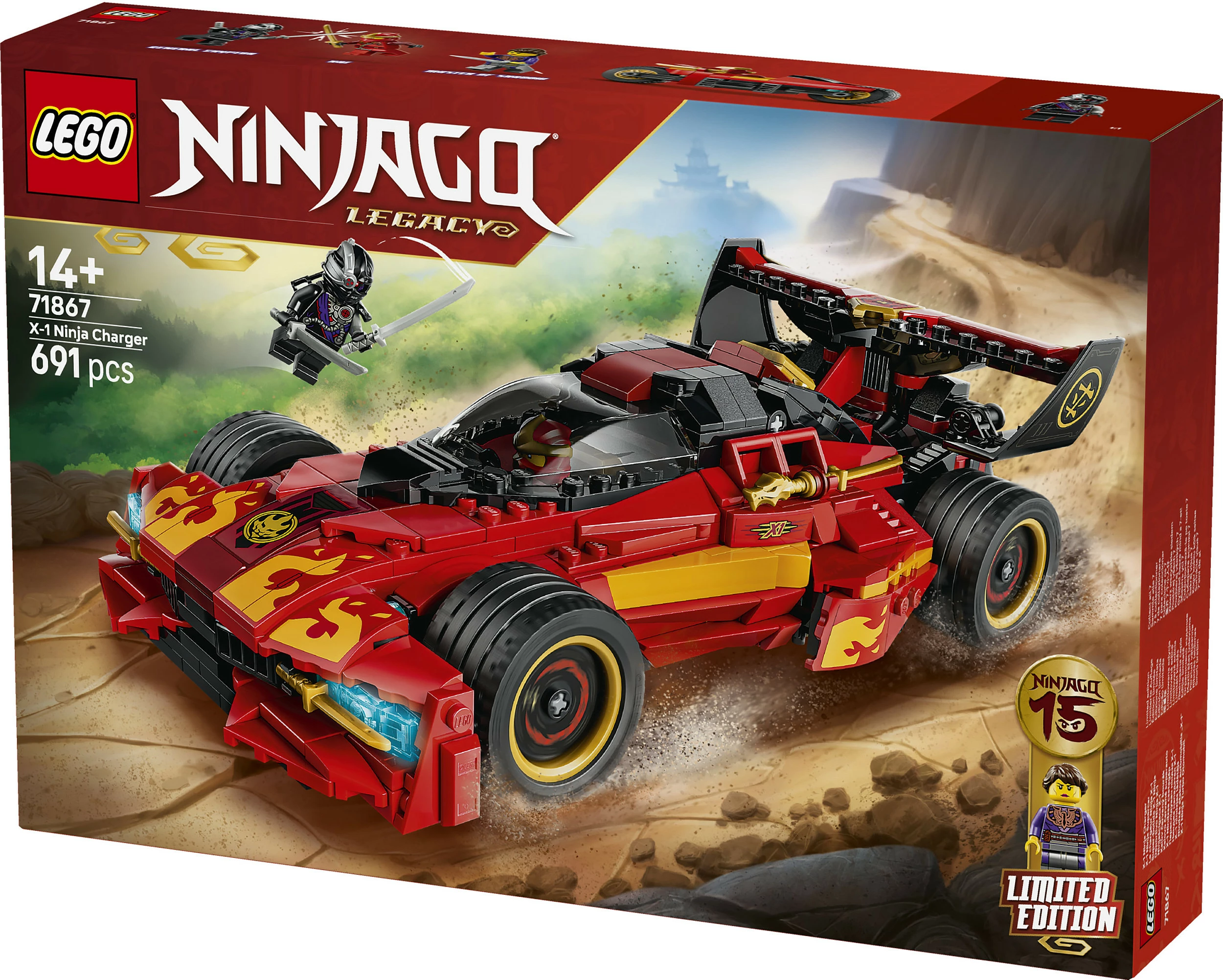 Set ndërtimi LEGO NINJAGO Legacy 71867 X-1 Ninja Supercar (15-vjetori), 691 copë, shumëngjyrësh