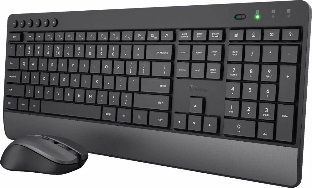Set tastierë + Maus Trust Trezo Eco 24529, USB, layout US, me numpad, e zezë