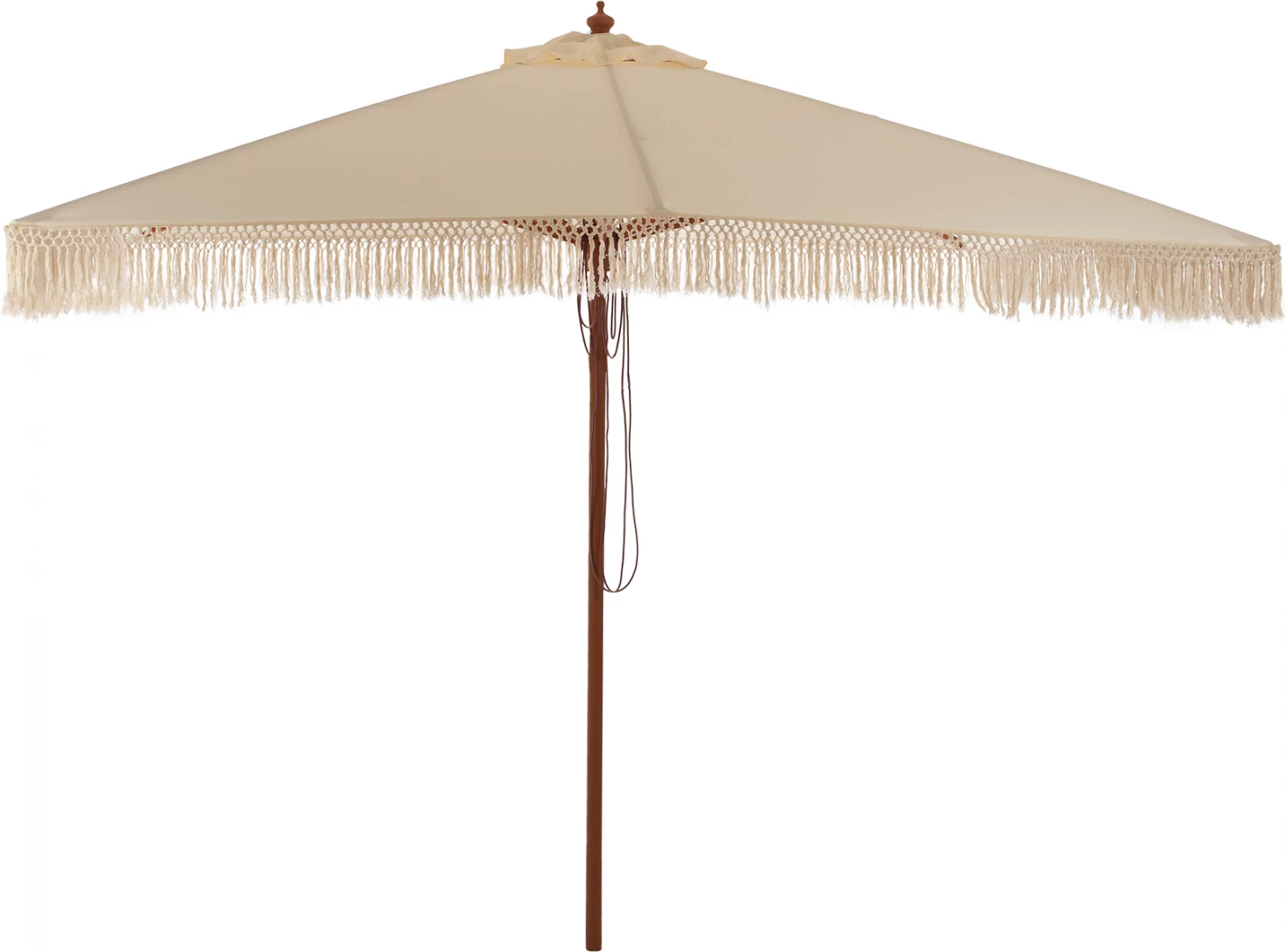 Ombrellë profesionale Wagner, makrame krosi, ngjyrë bezhë, skelet druri, 3x3x2.50 m, FH5778.01