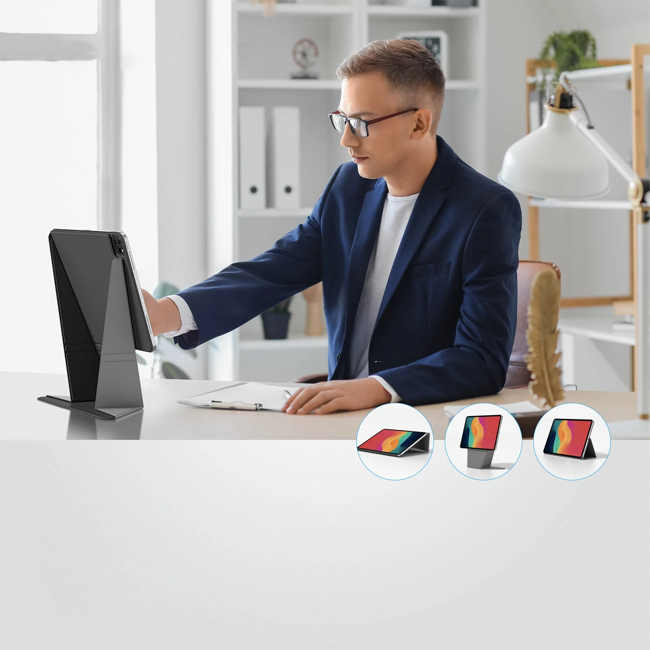 Mbështjellës tabletë, AmazingThing, Matte Pro Mag Folio me qëndrim, për iPad Air 13" M3 (2025), magnetik, zgjim/fikje automatike, i zi