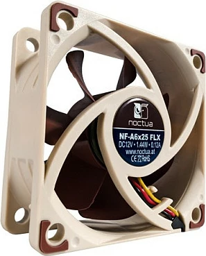 Ventilator kase NOCTUA NF-A6X25 FLX 6cm, 1600-3000 RPM, kafe