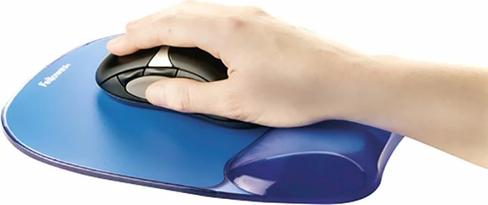 Mauspad, Fellowes, Crystal Gel, me mbështetëse kyçi, blu