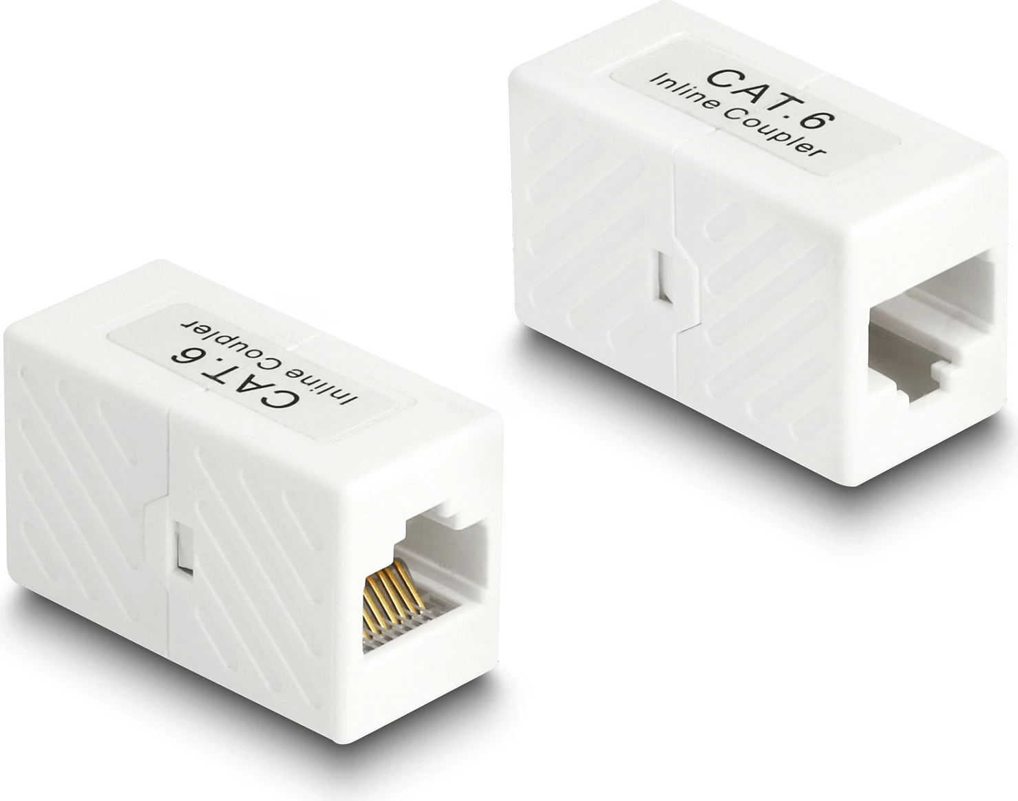 Adapter rrjeti DeLOCK RJ45 femër-femër Cat6 UTP, flat, i bardhë