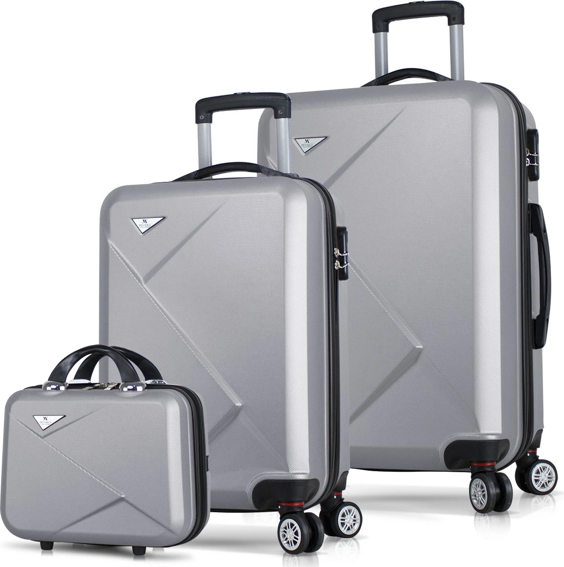 Set valixhesh (3 copë), Zoozie Bags, ngjyrë gri