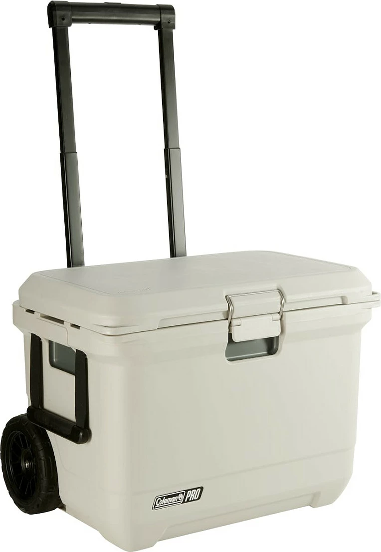 Kuti ftohëse Coleman PRO 55QT, 52L, me rrota dhe dorezë teleskopike, e bardhë