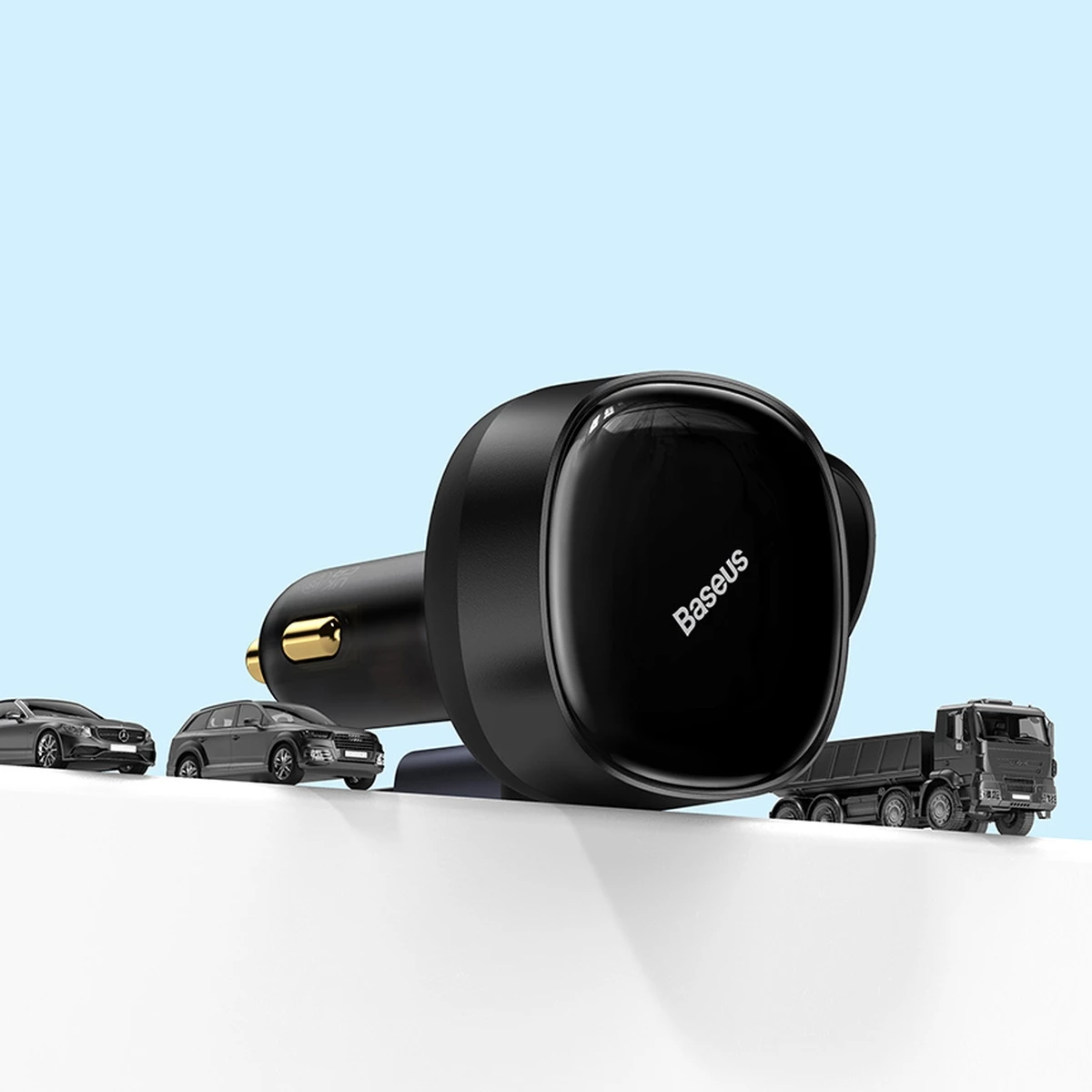Karikues veture Baseus Enjoyment 2in1, 30W, me kabllo USB-C dhe Lightning, i zi