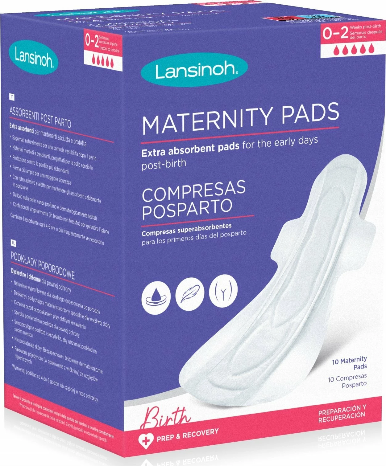 Peceta postpartum Lansinoh 3445, madhësia L, 10 copë