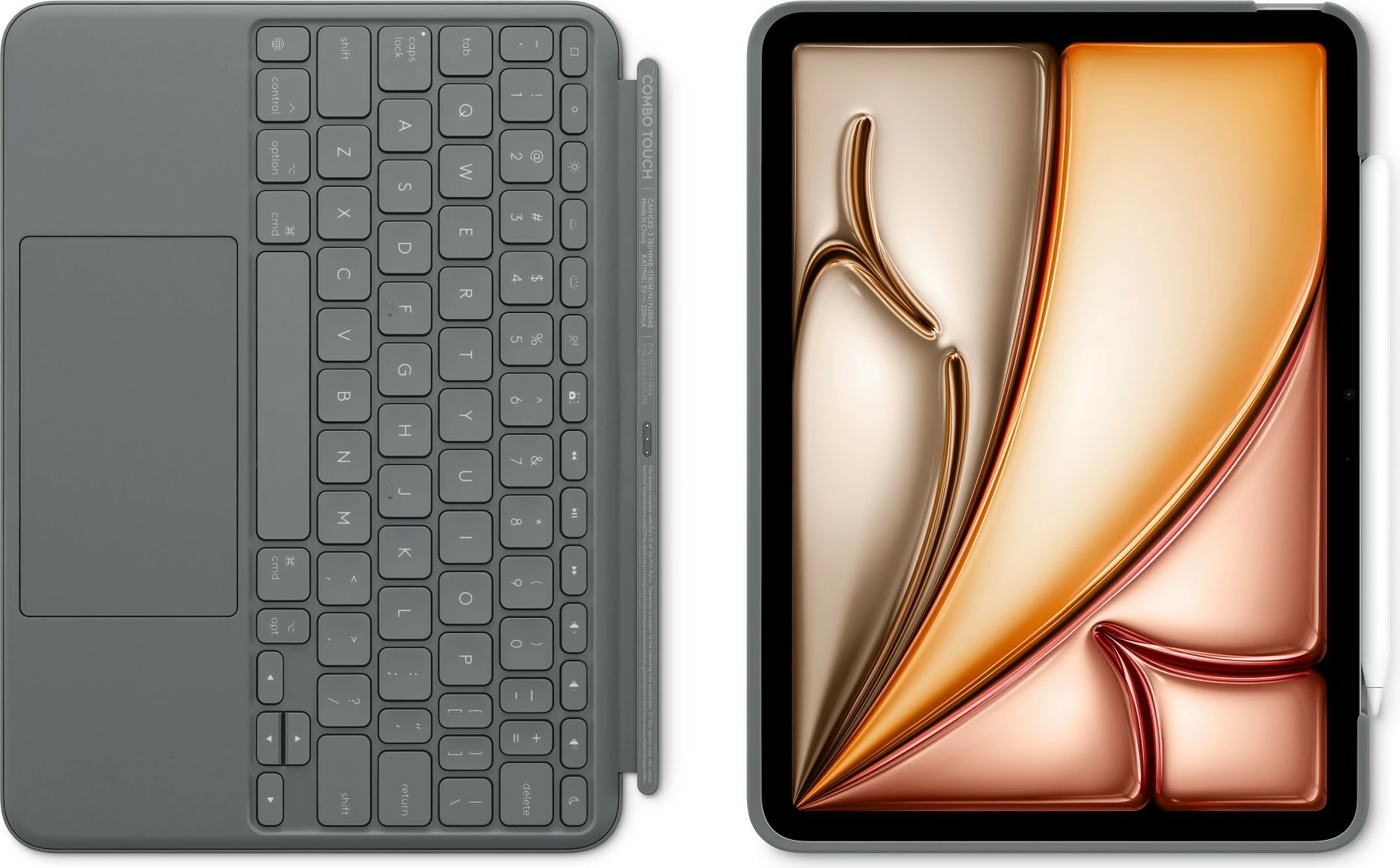 Tastierë Logitech për iPad Air 11-inch, QWERTY, me Trackpad, Gri