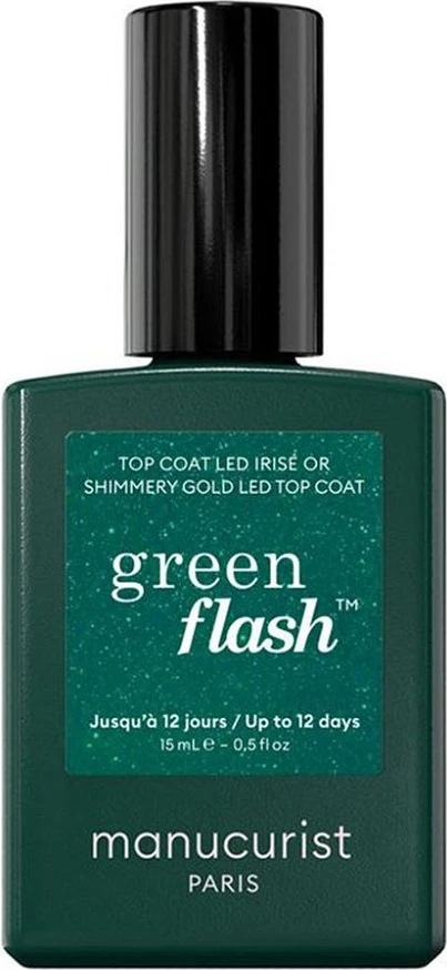 Llak për thonj Manucurist Green Flash Surface Lacquer Shimmery Gold për femra 15ml
