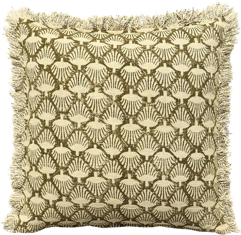 Jastëk dekorativ Calliste B, pambuk, 50x50cm, ngjyrë ulliri-bezhë