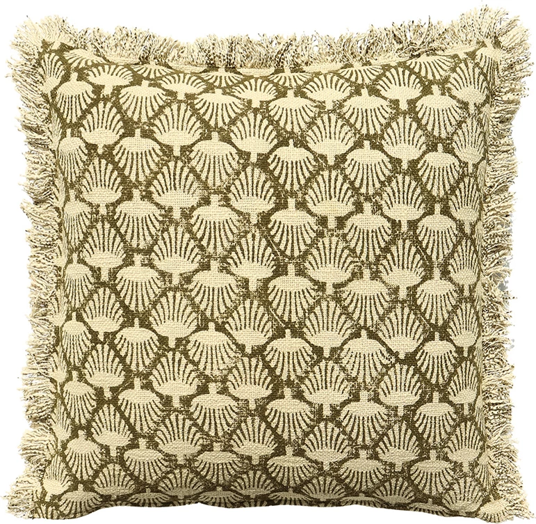 Jastëk dekorativ Calliste B, pambuk, 50x50cm, ngjyrë ulliri-bezhë