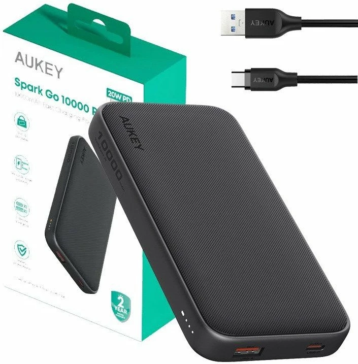 Powerbank Aukey PB-Y46 Spark Go 10000mAh 22.5W PD, gri