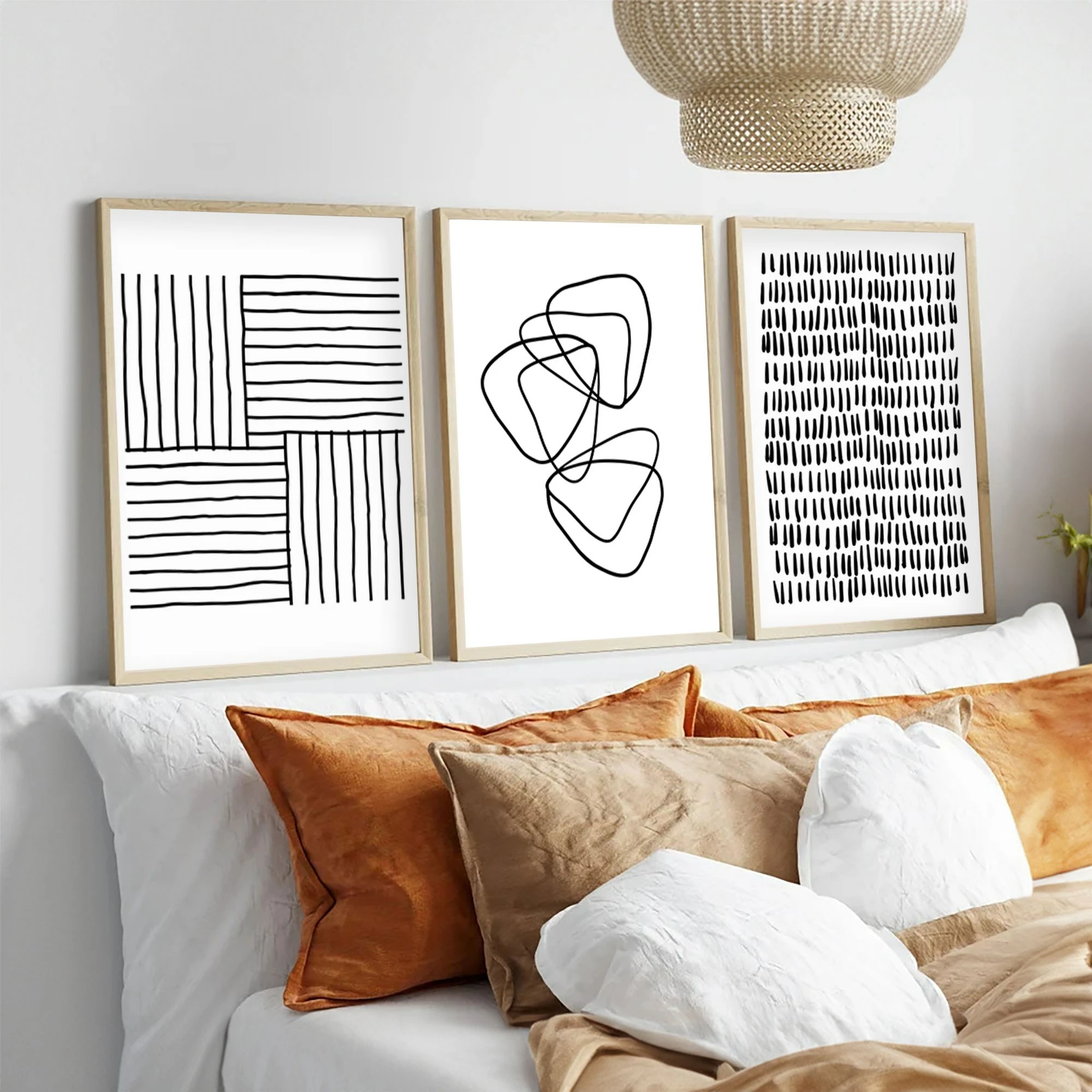Pikturë dekorative me kornizë MDF (3 copë), Wallity, Huhu239, 50x35 cm