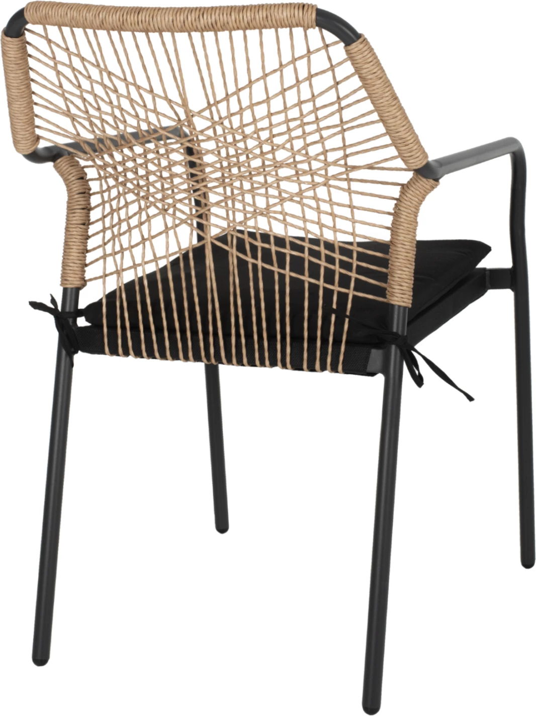 Karrige alumini për jashtë, FH5865.11, kornizë gri e errët dhe shportë bexh, jastëk i zi