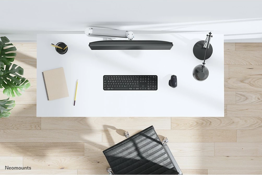 Krah monitori Neomounts DS70-450WH1, gas spring, Topfix, 17-42 inç, 15 kg, i bardhë