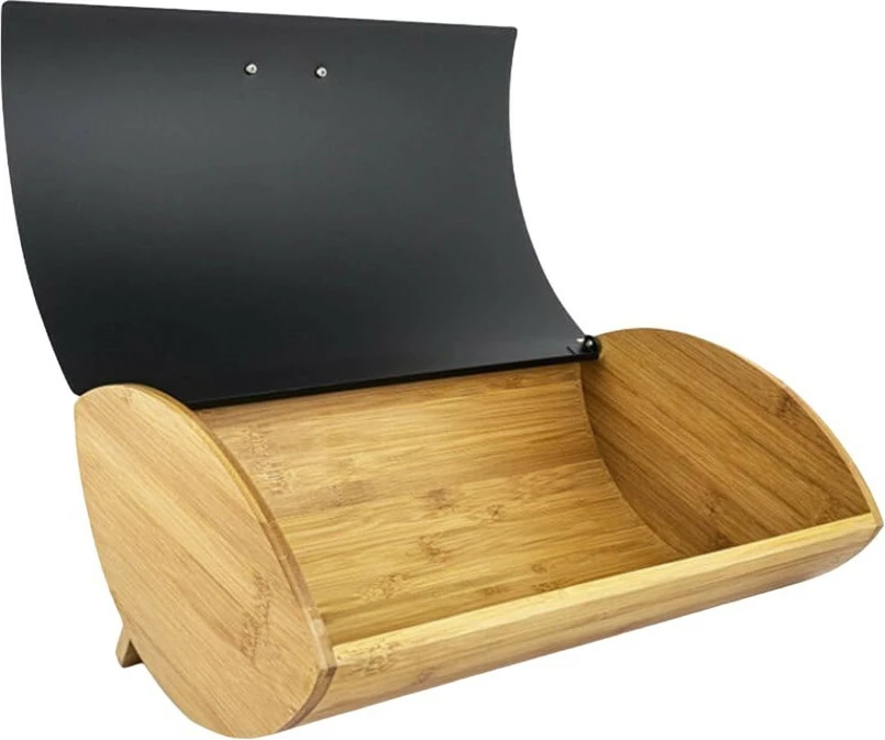 Kuti buke Feel-Maestro MR-1775-BLACK, bambu dhe çelik inox, e zezë