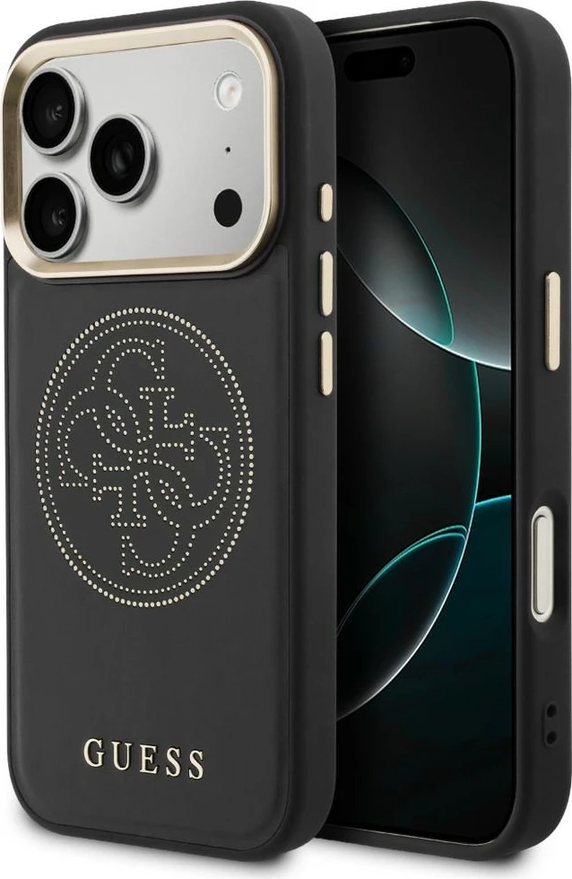 Mbështjellës Guess Perforated 4G MagSafe për iPhone 17 Pro Max, i zi