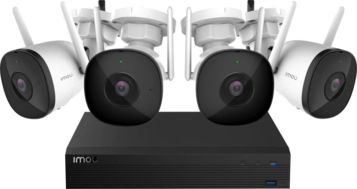 Set kamerash sigurie WiFi IMOU Kit-Pro, 4x Bullet 2C, NVR me HDD 1TB, Full HD 1080p, IP67
