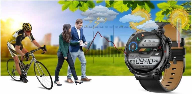 Smartwatch Gravity për meshkuj, e zezë