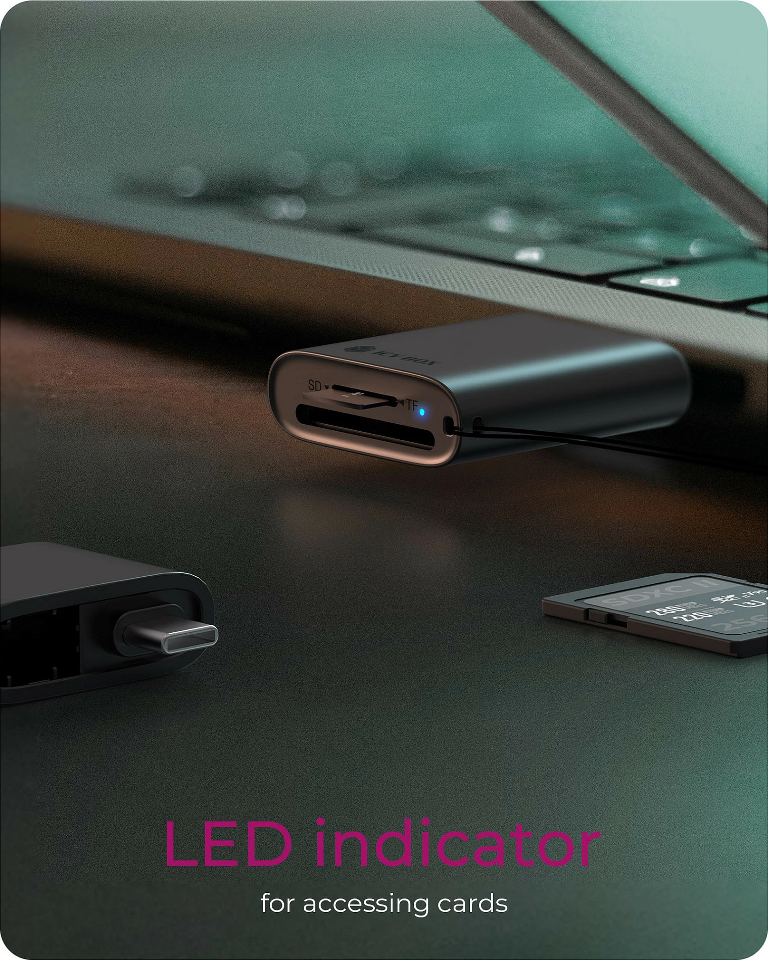 Lexues kartelash ICY BOX IB-CR204-CU3, USB 3.2 Gen 1, SD/microSD, Type-A/Type-C, i zi