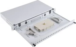 Panel patch A-LAN FOP-1U-24SCS-S, 1U, çelik, gri