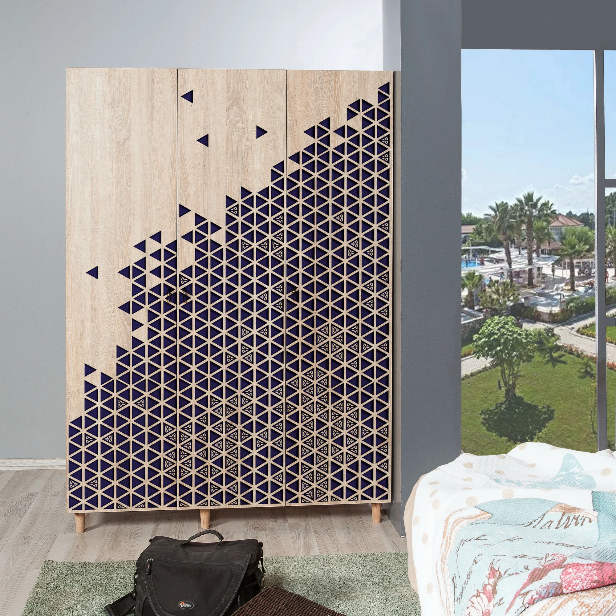 Dollap Hanah Home, Mode-123, ngjyrë lisi Sonoma