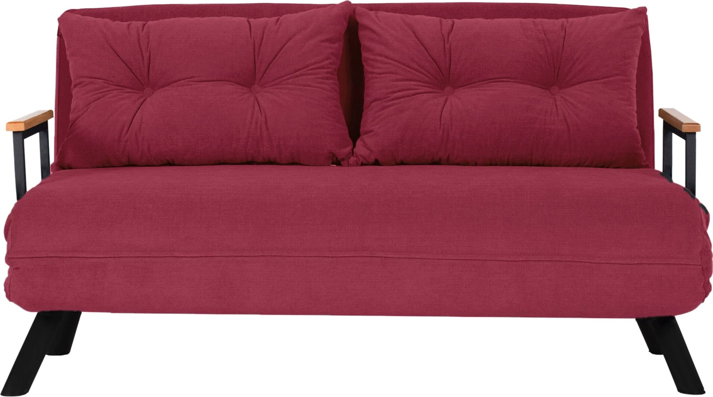 Divan-krevat dy ulës, Sando, ngjyrë e kuqe e errët, 2 vende