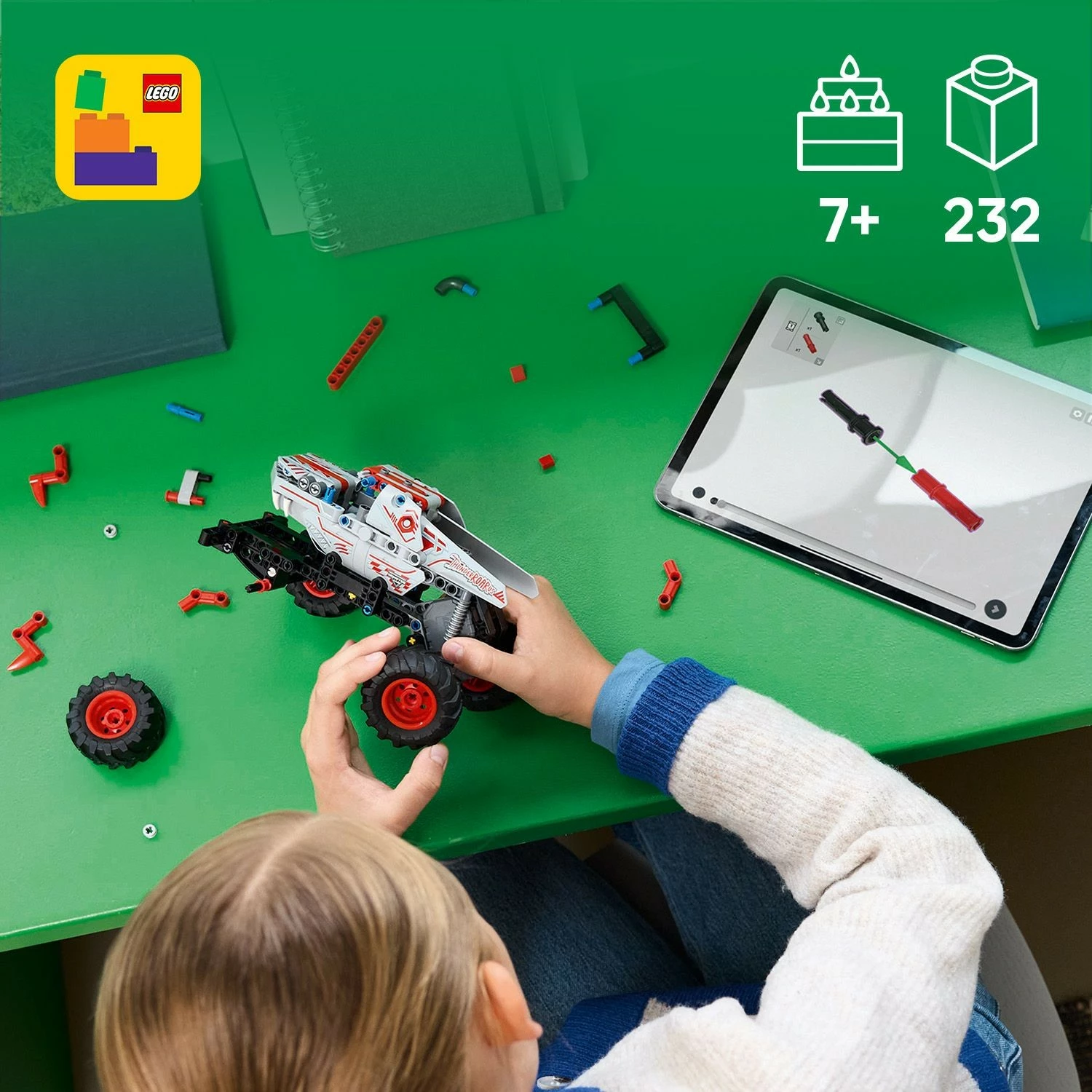 Set ndërtimi LEGO Technic 42200 Monster Jam ThunderROARus, 232 pjesë, multikolor