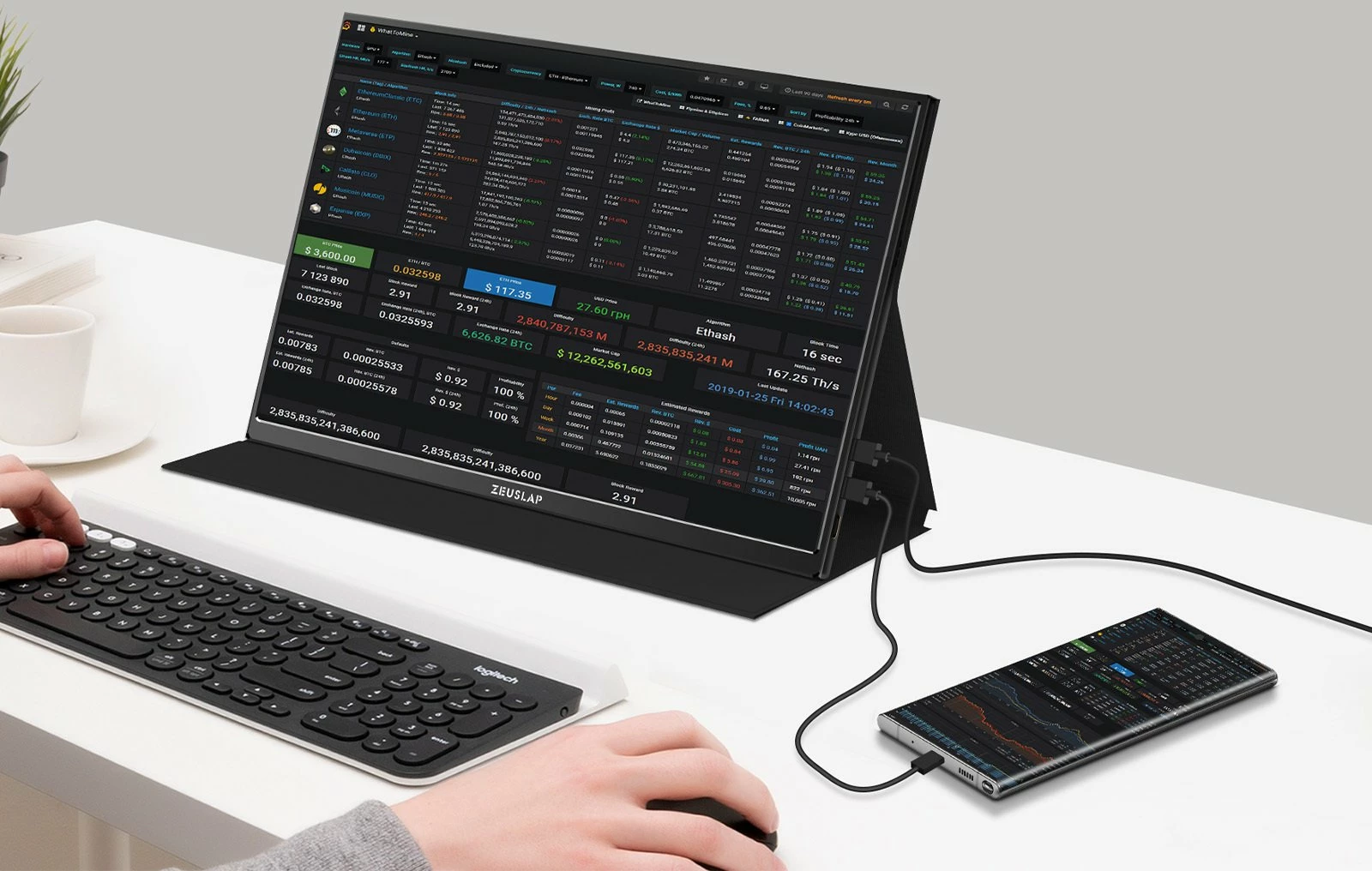Monitor portativ Zeuslap P16 16" IPS 1920x1200 60Hz USB-C/Mini HDMI, i zi