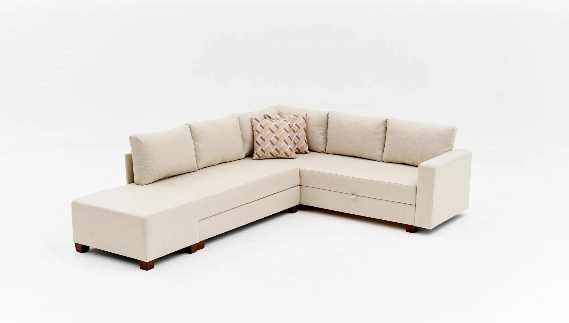 Kënd-sofë-krevat Atelier del Sofa, Aly Arzilla, kënd majtas, krem