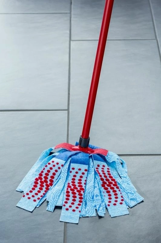 Zëvendësues për mop Vileda SuperMocio 3Action Velour 137477, mikrofibër me shirita veluri, blu