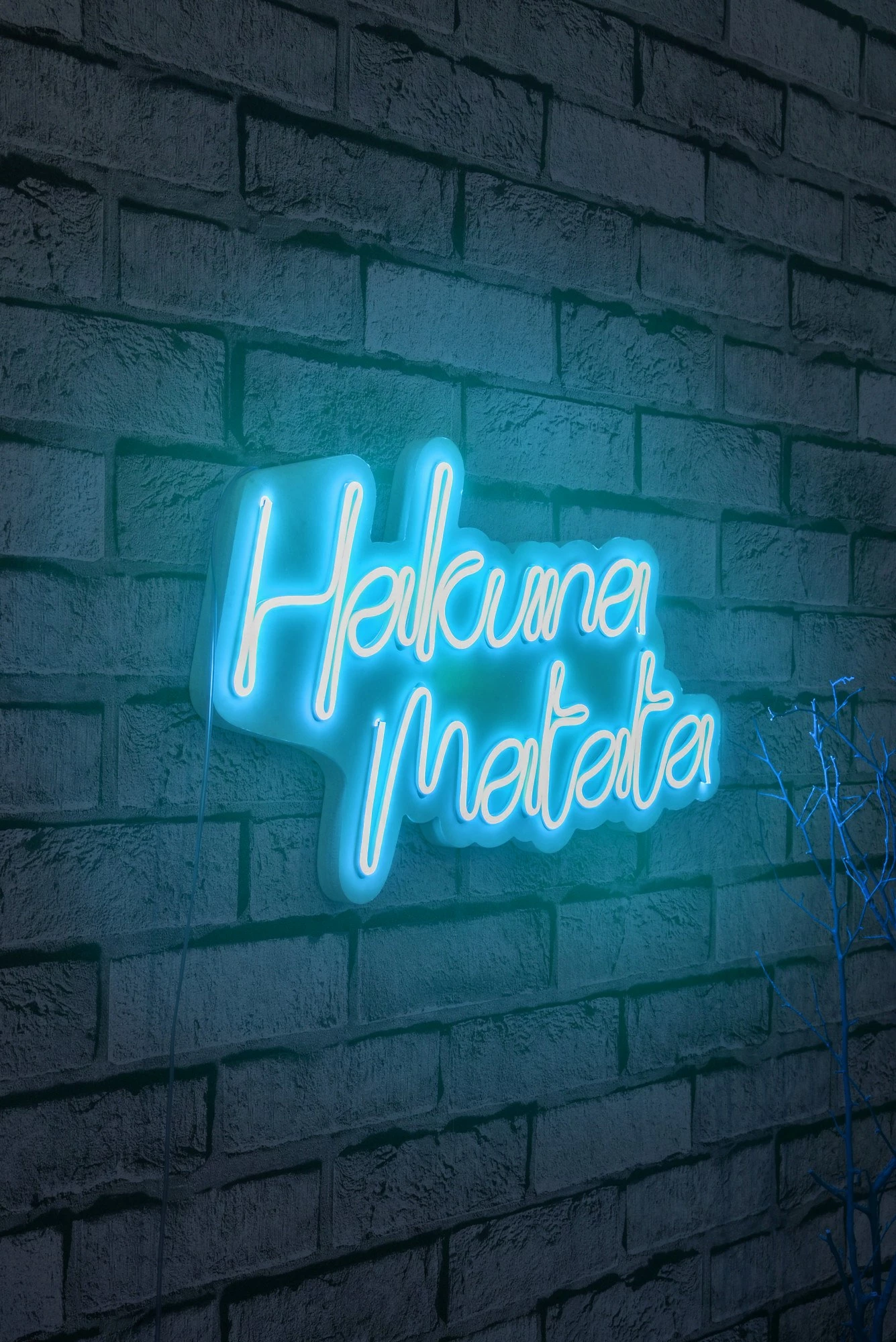 Dekor dritash LED plastike, Hakuna Matata, ngjyrë kaltër