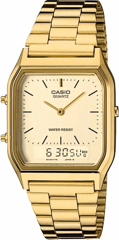 Orë dore për meshkuj Casio Vintage AQ-230GA-9DMQYES, e artë, me kuti