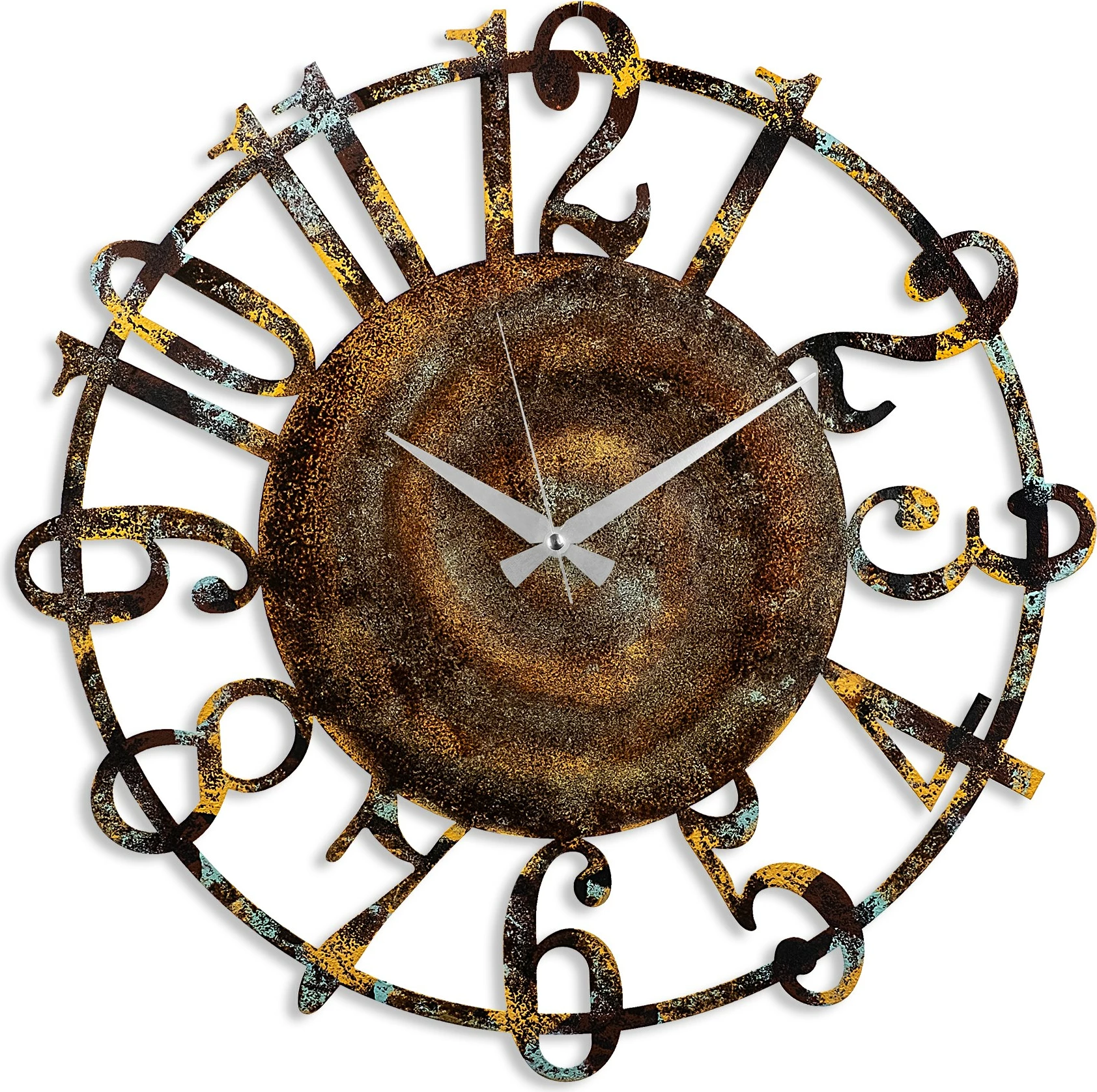 Orë muri dekorative prej metali, Wallity, shumëngjyrëshe, 48cm