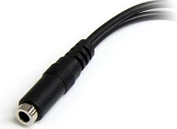 Adapter splitter Kufje StarTech MUYHSFMM, 3.5mm 4-pin në 2x 3.5mm (audio+mikrofon), 0.13m, i zi