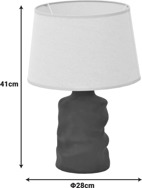 Llambë tavoline Wabbi, qeramike, ngjyrë e zezë-bezhë, D28x41cm