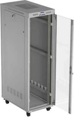 Kabinet rack LANBERG 19" 42U 600x1000, derë xhami, qëndrim, gri