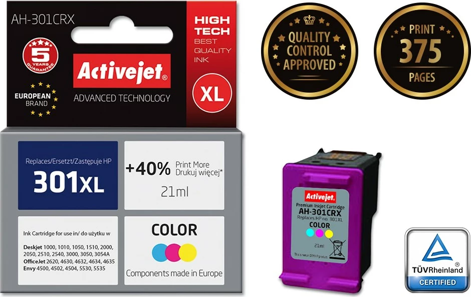 Ngjyrë zëvendësuese Activejet AH-301CRX për printer HP, 21 ml
