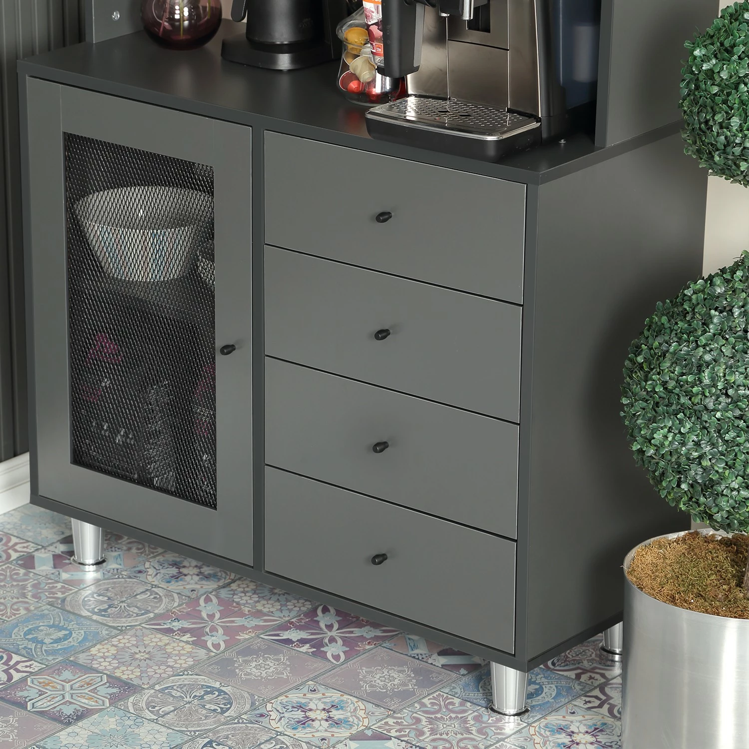 Dollap shumëpërdorimësh Hanah Home, Grano 96, antracit