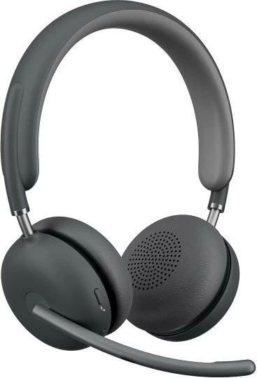 Kufje me mikrofon Logitech Zone Wireless 2 UC, me receiver, 981-001311, gri e errët