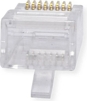Konektor RJ-45 ROLINE 21.17.3098, Cat6a, Gold Plated, 10 copë, Transparent