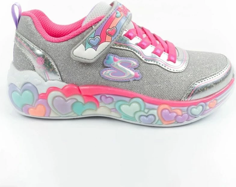 Atlete për fëmijë Skechers S Lights LED, gri