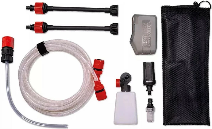 Pistoletë larëse me presion me akumulator Einhell HYPRESSO 18/24-1, 18V Power X-Change, e kuqe/zezë (pa bateri/karikues)