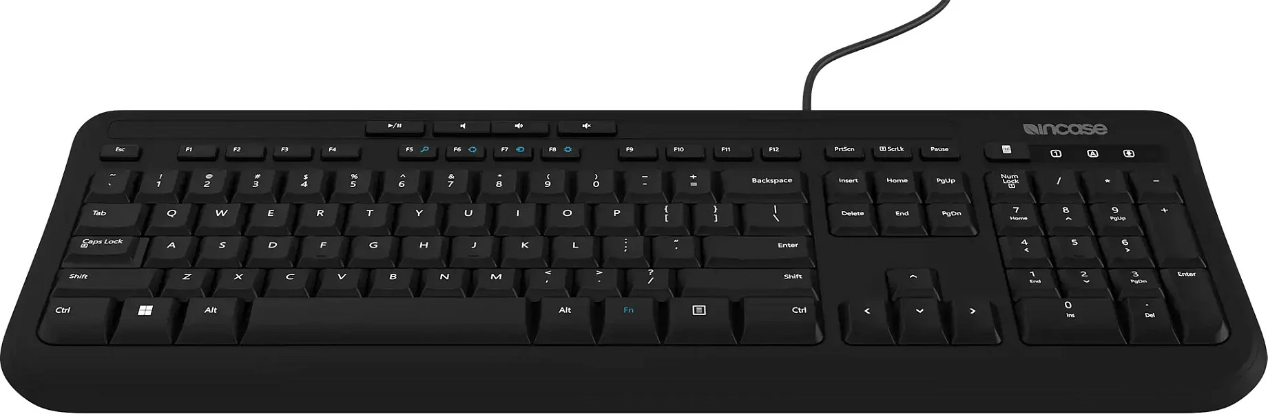 Tastierë me kabllo Incase 600, USB, Full-size, UK EN QWERTY, e zezë