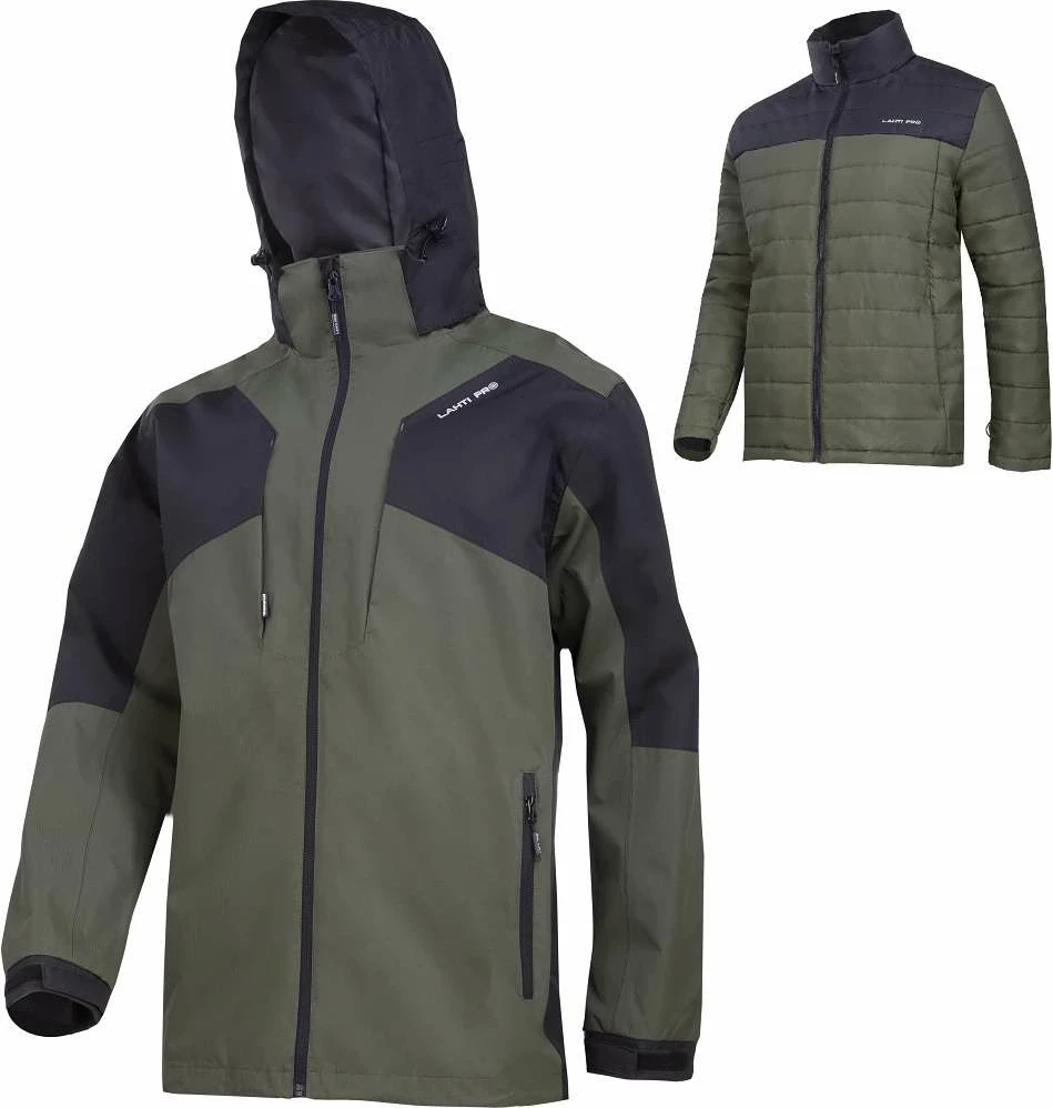 Xhaketë LAHTI PRO L4093906 me astar të heqshëm, 2XL, zezë-jeshile