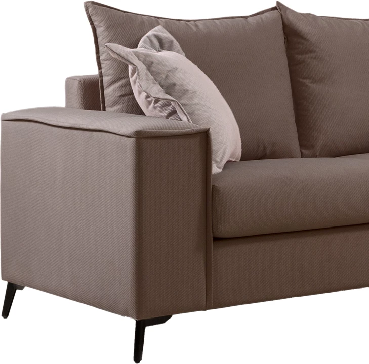 Divan dy-vendësh Verona, pëlhurë mocha, jastëkë krem, 173x93x100 cm